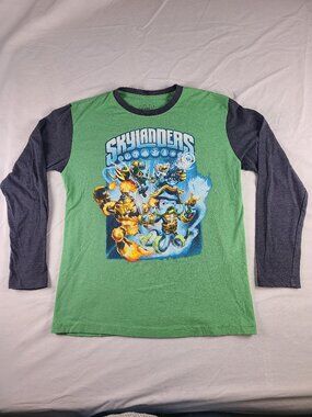 Skylanders Swap Force Long Sleeve Shirt Boys XL Green & Gray